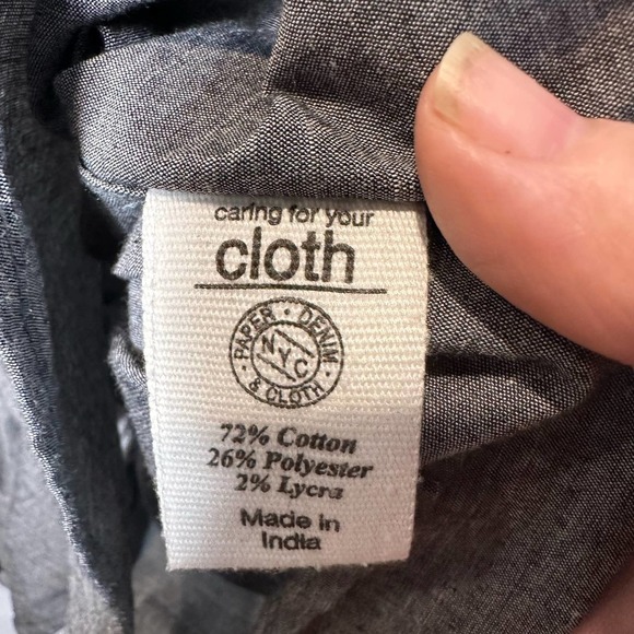 PAPER Denim and Cloth, Gray Short Sleeve Button Down Shirt, Men's XL - Picture 6 of 6